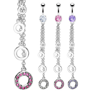 Piercing nombril pendentif anneaux