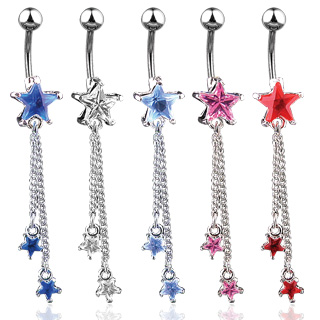 Piercing nombril pendentif chaines toiles