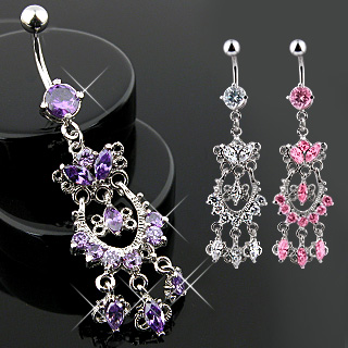 Piercing nombril pendentif chandelier