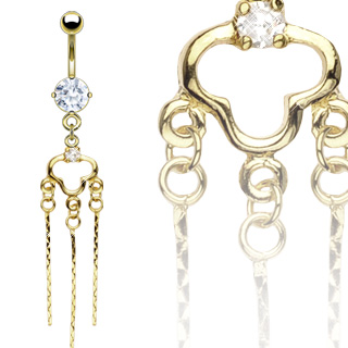 Piercing nombril pendentif chandelier de chaines