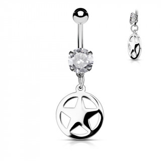 Piercing nombril pendentif toile cercle
