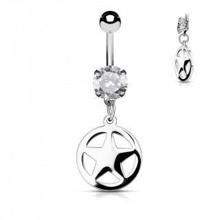 Piercing nombril pendentif toile cercle