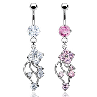 Piercing nombril pendentif fleural