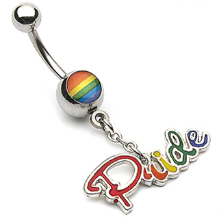 Piercing nombril pendentif Gaypride