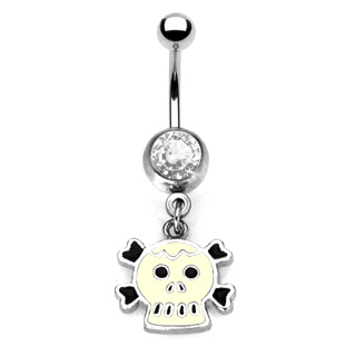 Piercing nombril pendentif gentil squelette