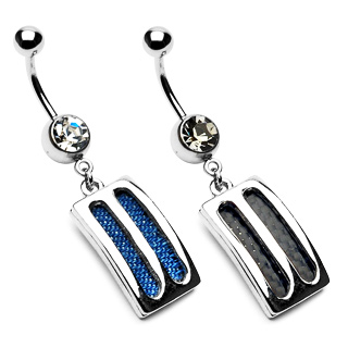 Piercing nombril pendentif grille
