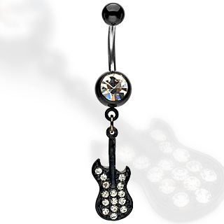 Piercing nombril pendentif guitare