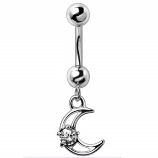 Piercing nombril pendentif lune chic