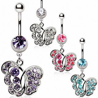 Piercing nombril pendentif papillon fantaisie