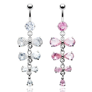 Piercing nombril pendentif 7 pierres
