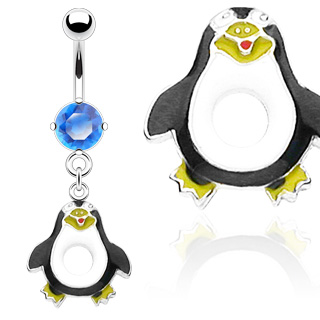 Piercing nombril pendentif pinguin