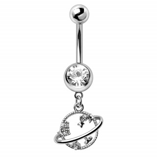 Piercing nombril pendentif Plante Saturne