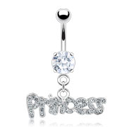 Piercing nombril  pendentif Princesse avec strass