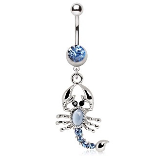 Lot De 7 Piercings Nombril En Acier Chirurgical - Barre Banane Avec Boule Et Diamant Opale - Longueur 10mm