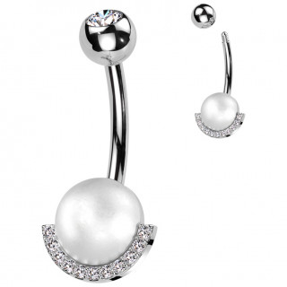 Piercing nombril  perle avec arc de zirconium