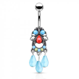 Piercing nombril perl style vintage  pendants