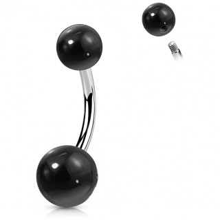 Piercing nombril  perles d'Agate noire