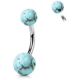 Piercing nombril à perles de Turquoise