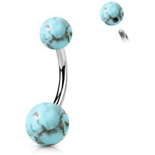 Piercing nombril  perles de Turquoise