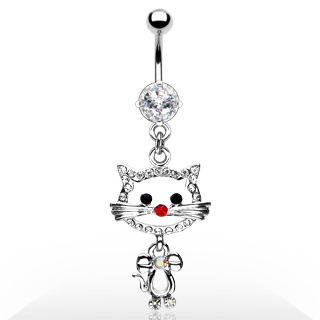 Piercing nombril petit chat