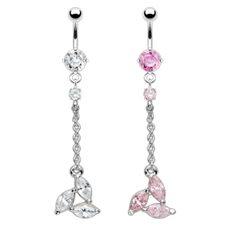 Piercing nombril pierres en amande