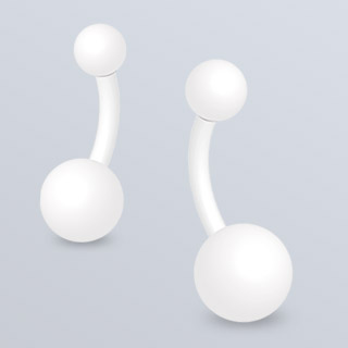 Piercing nombril plaqu blanc