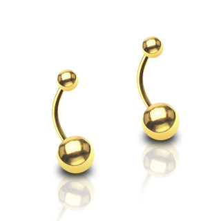 Piercing nombril plaqu or  boules