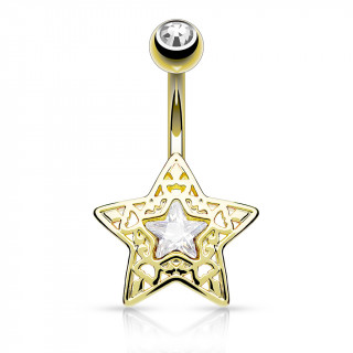 Piercing nombril plaqu or toile filigrane