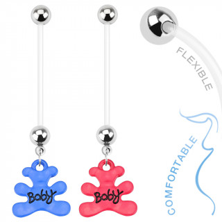 Piercing nombril pour femme enceinte avec ourson