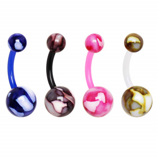 Piercing nombril PTFE  boules marbres