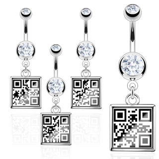 Piercing nombril QR Code Message vulgaire