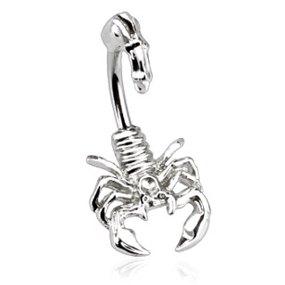 Piercing nombril scorpion en relief