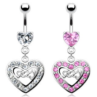 Piercing nombril sexy double coeur