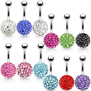 Piercing nombril shamballa cristal frido  boules