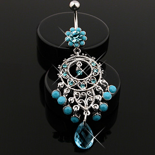 Piercing nombril soleil Turquoise