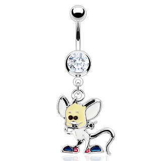 Piercing nombril souris style cartoon