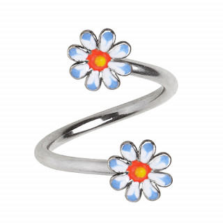 Piercing nombril spirale  fleurs fantaisies