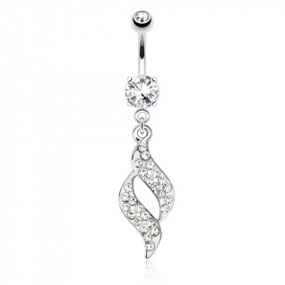 Piercing nombril spirale design  strass