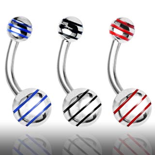 Piercing nombril Striped Ball
