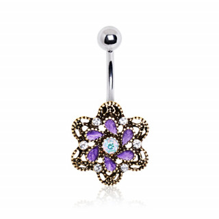 Piercing nombril style antique  fleur Camlia