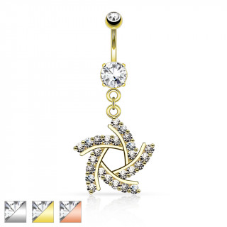 Piercing nombril style moulin  vent avec strass