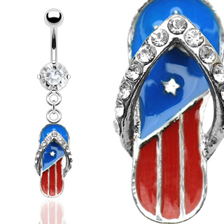 Piercing nombril tongue drapeau US