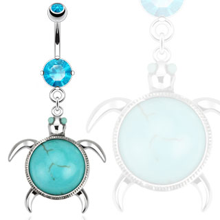 Piercing nombril tortue  Turquoises