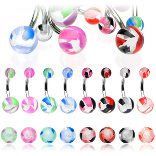 Piercing nombril translucide bicolore