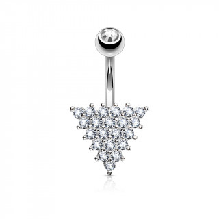 Piercing nombril  triangle pav de strass