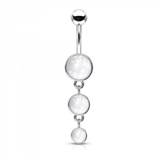 Piercing nombril  trio de bulles d'epoxy - Clair