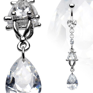 Piercing nombril triple pendentif