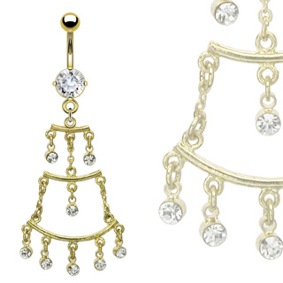 Piercing nombril triple pendentif chandelier