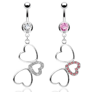 Piercing nombril trois coeurs