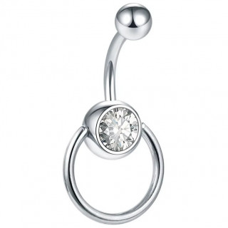 Piercing nombril type slave en Titane serti